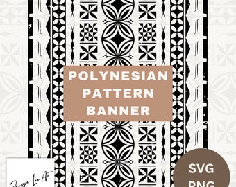 Polynesian Pattern Banner *Instant Digital download* PNG-SVG