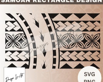 Samoan Tatau Polynesian Rectangle Frame Border Digital Design Clipart ...