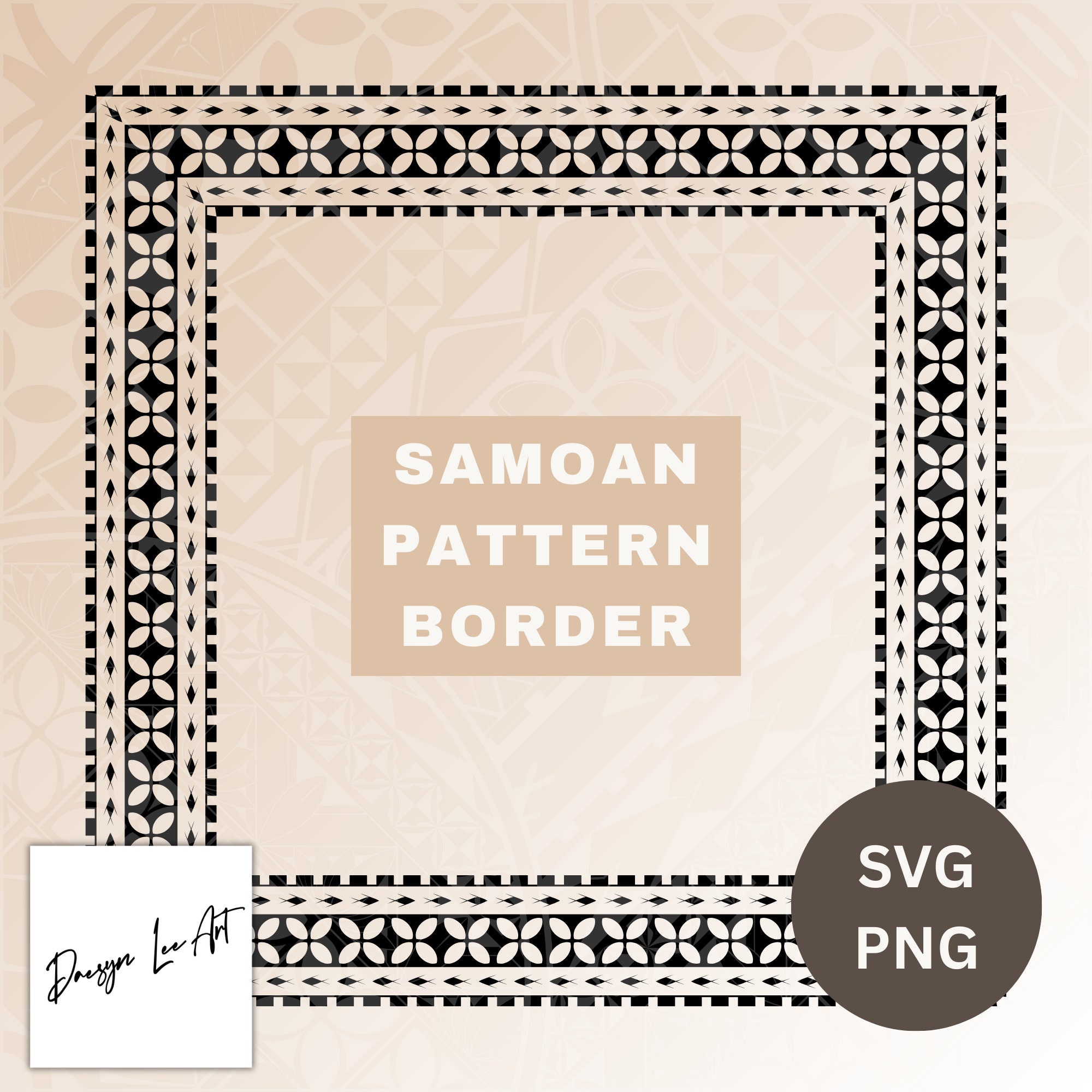Samoan SQUARE Border 50cm *instant Digital Download* - Etsy