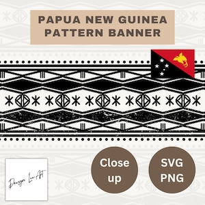 Papua New Guinea Pattern Banner SVG/PNG *Digital File Only*