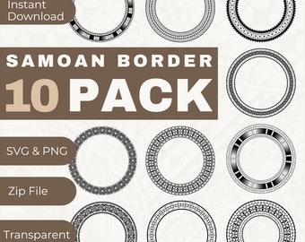 Samoan Border 10 Pack*Zip File*Instant Digital Download*