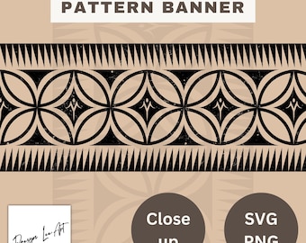 Polynesian Pattern Banner *Instant Digital download* PNG-SVG