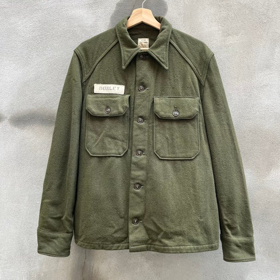 50s US Military Field Wool Button Down Shirt - Etsy