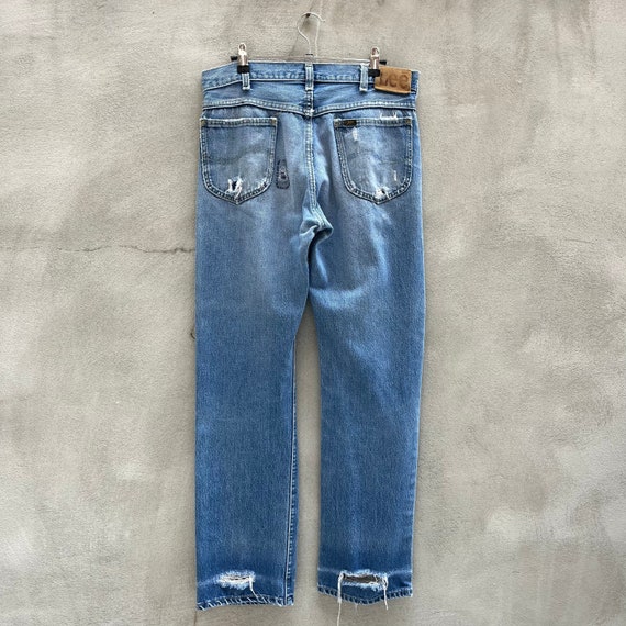 80’s Vintage Lee Riders Ripped Denim Jeans - image 2