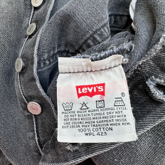 Vintage Levi's 501 Black Denim Jeans - image 3
