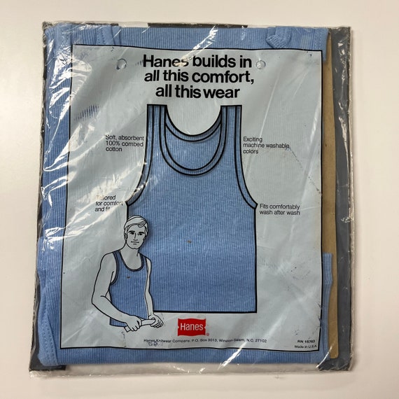 トップス DEAD STOCK\" HANES 60's-70's Hanes Under Colors Dead-stock Blue Tank Top - Etsy