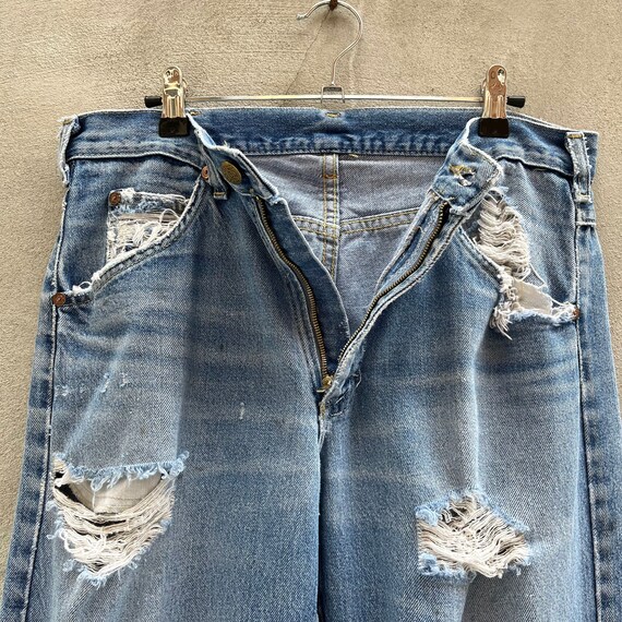 80’s Vintage Lee Riders Ripped Denim Jeans - image 7