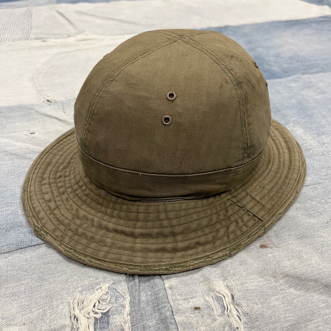 最新情報 40's WWII Etsy - Hat Bucket Mae Daisy HBT Military 帽子