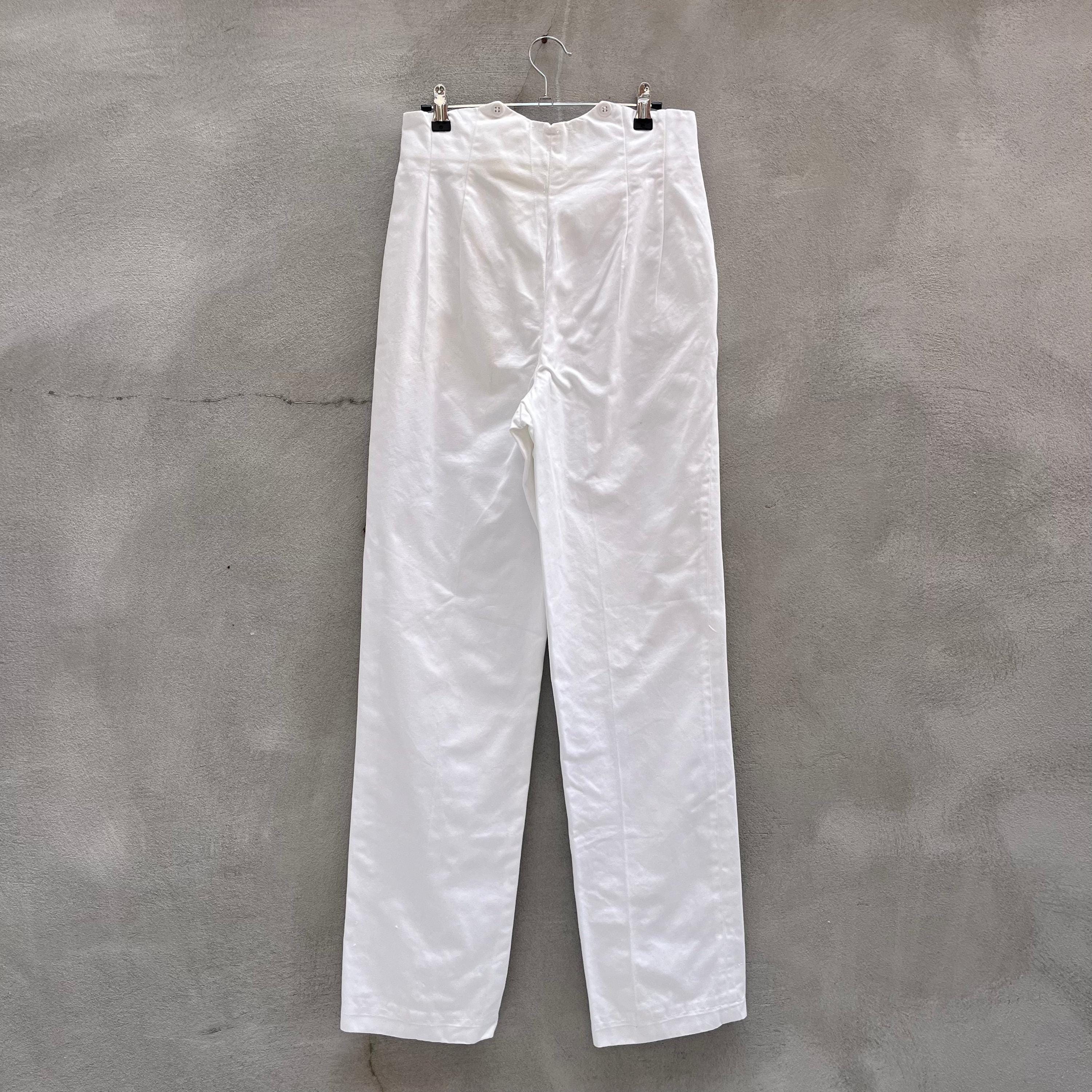80's USN Military Dress White Pants - Etsy
