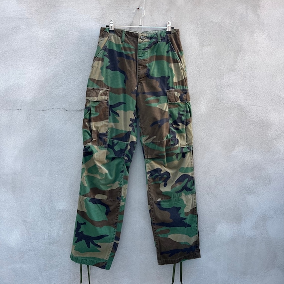 80s Military Woodland Camouflage Cargo Pants