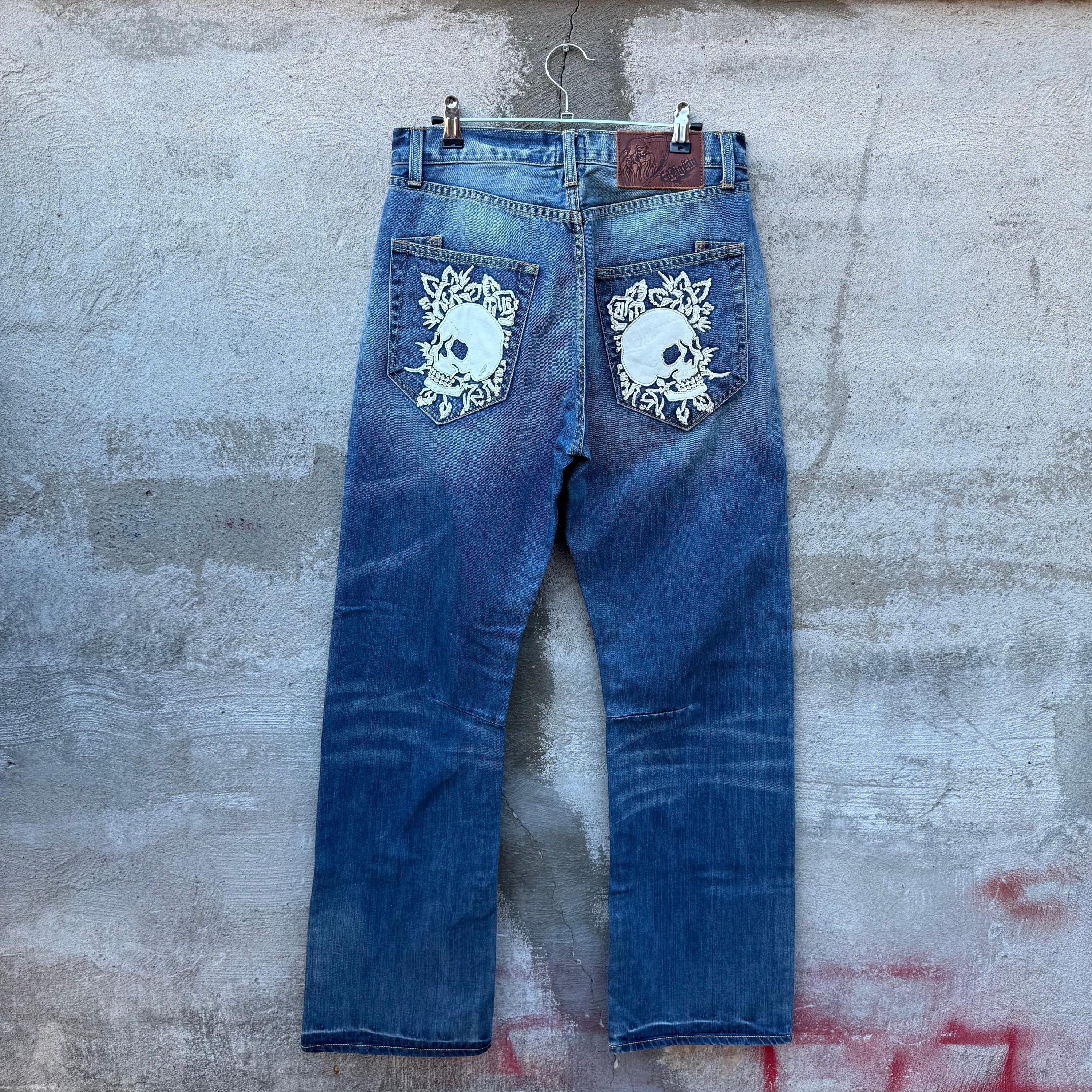 Y2K Ed Hardy Skull (NOS) Denim Jeans - Etsy