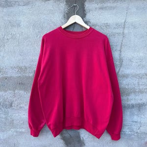 Vintage 90&#39;s Faded Red Hanes Crewneck Sweatshirt