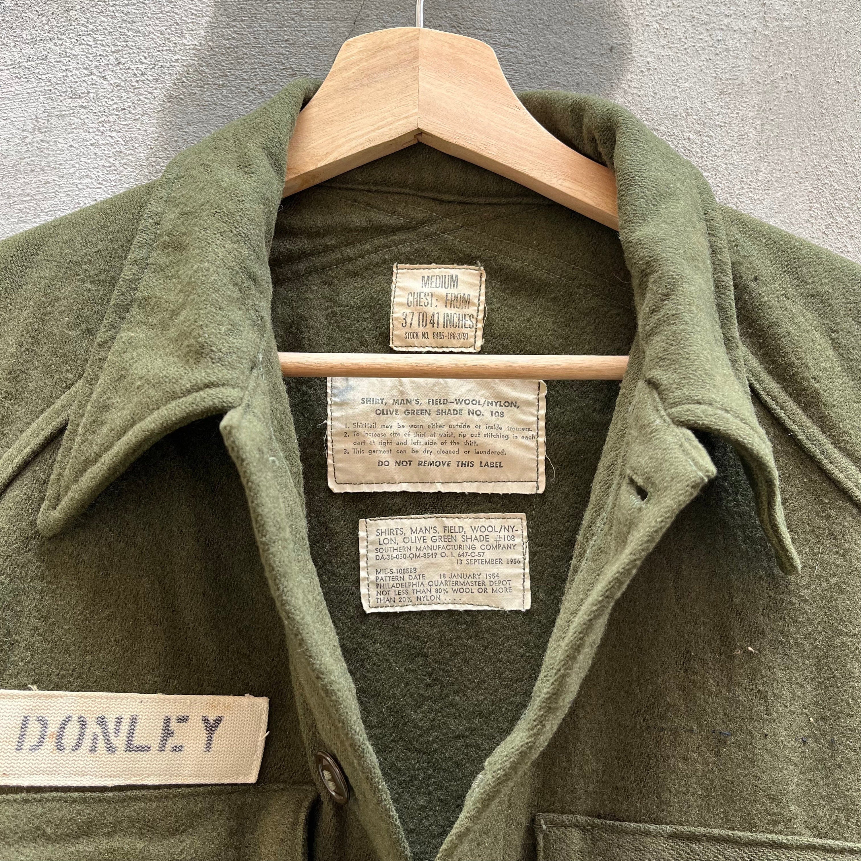 50s US Military Field Wool Button Down Shirt - Etsy