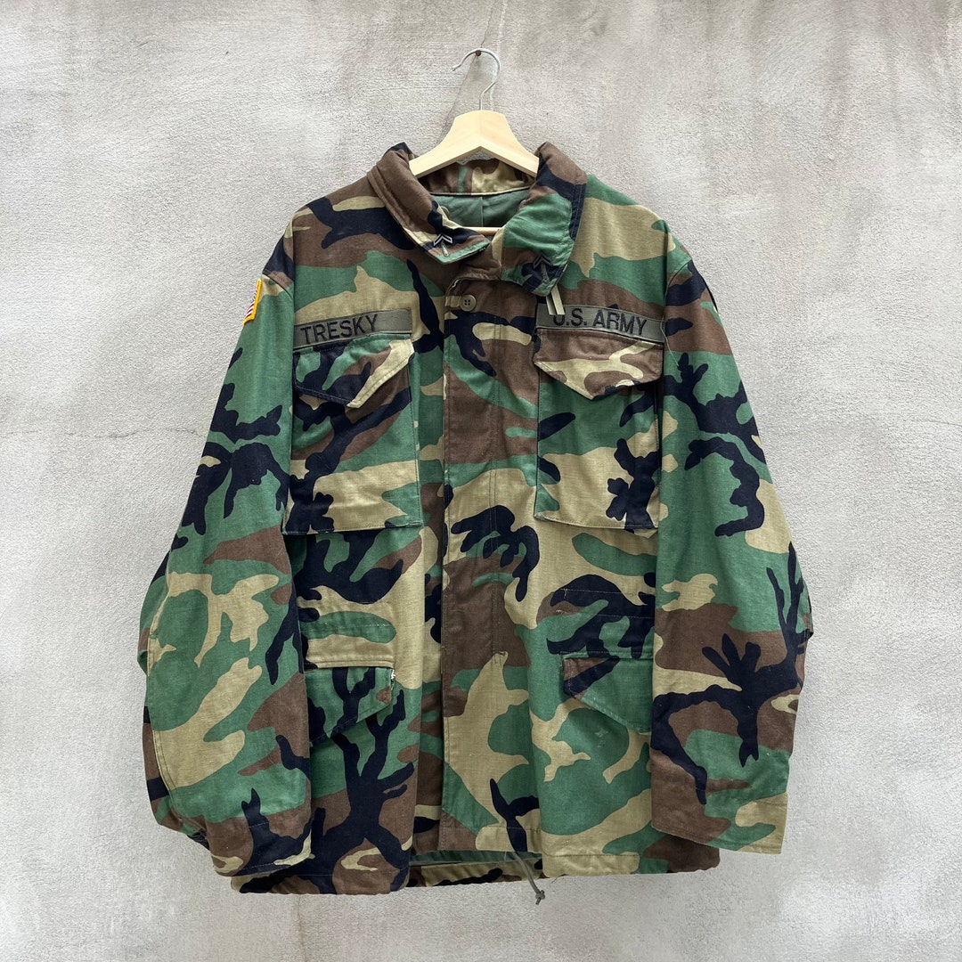 90's Military Woodland Camouflage US Army Field Jacket - Etsy