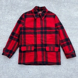 ジャケット・アウター 60s- winter king check wool jacket Vintage Winter King Wool Shirt Jacket Size Medium Red Plaid