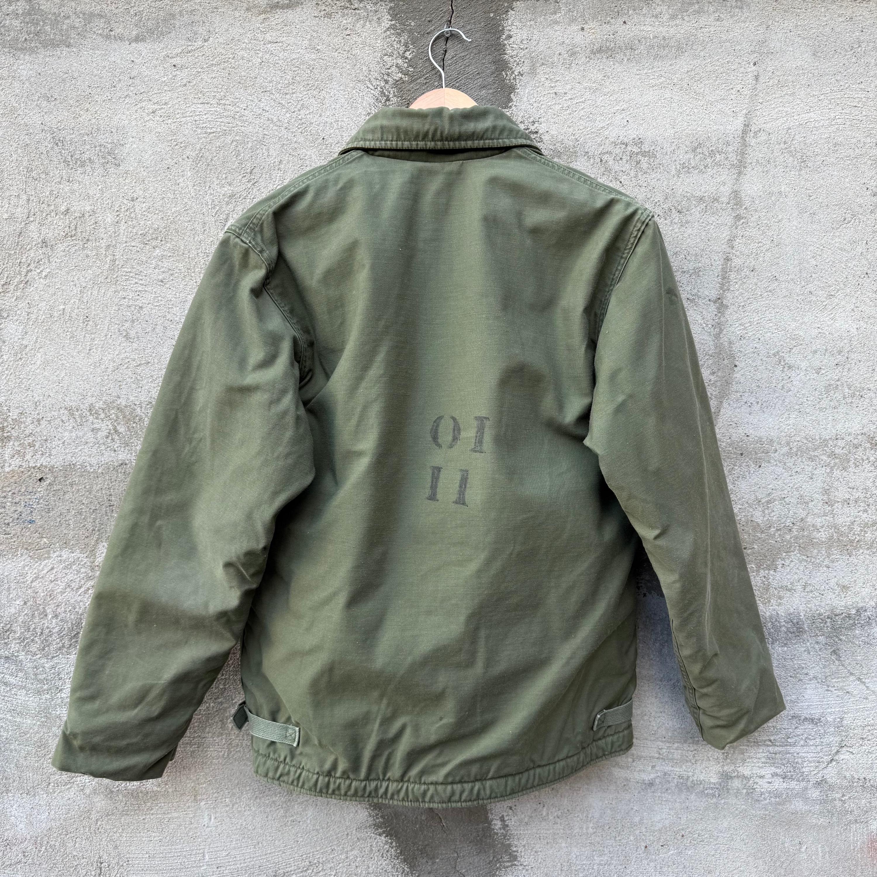 70's US Military Stenciled Olive Green A-2 Deck Jacket - Etsy
