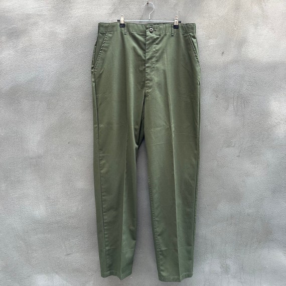 80s US Military Green Utility Chino Pants - image 1