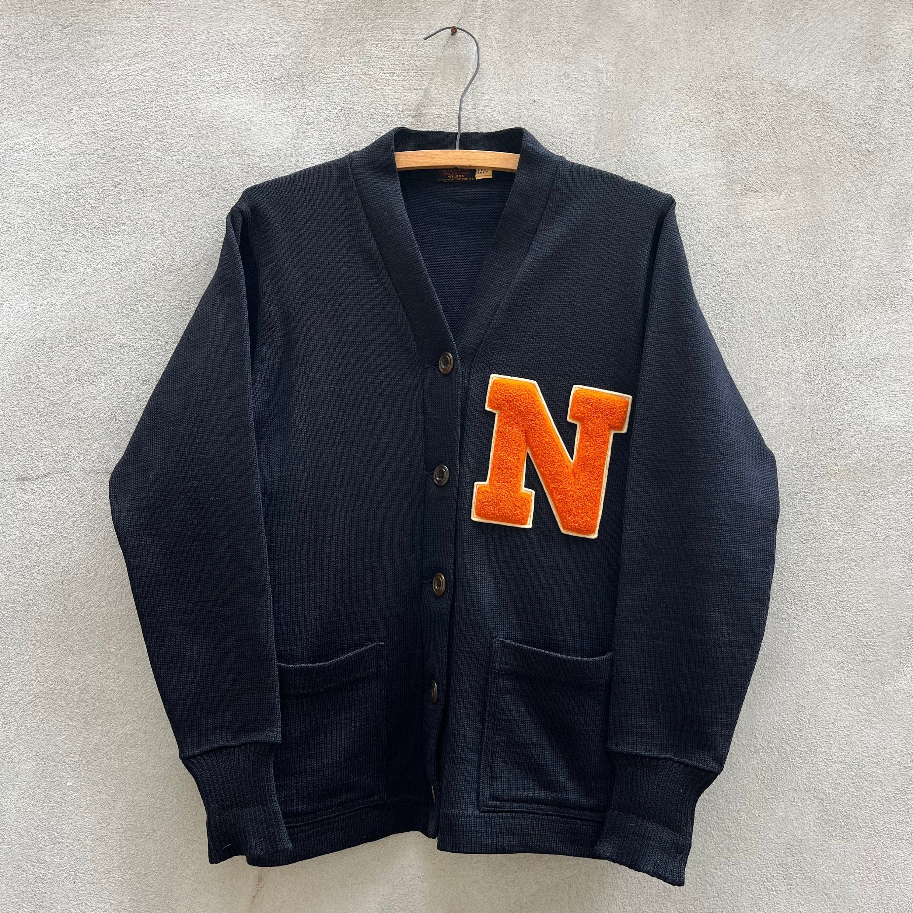 トップス 50s-60s WILSON lettered cardigan black Wilson Cardigan - Etsy