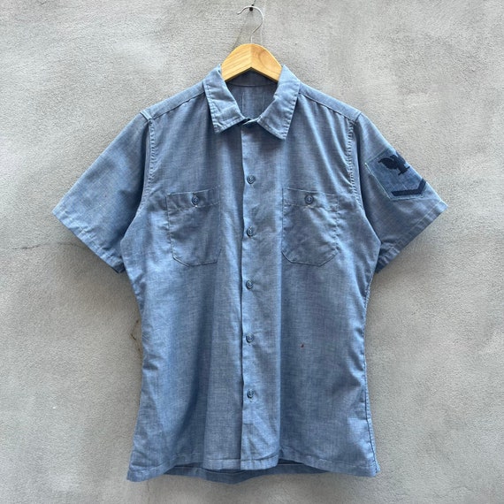 60’s USN Sanforized Chambray Short Sleeve Button D