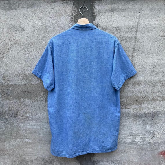 60's USN Chambray Short Sleeve Selvedge Button Do… - image 2