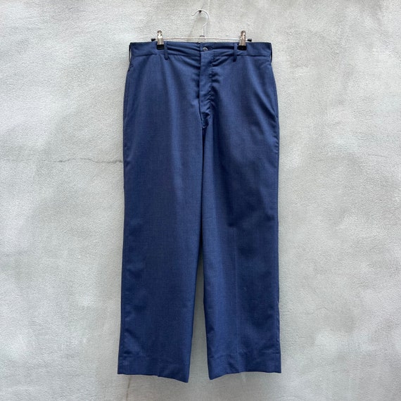 61’ Military Blue Wool Tropical Trousers
