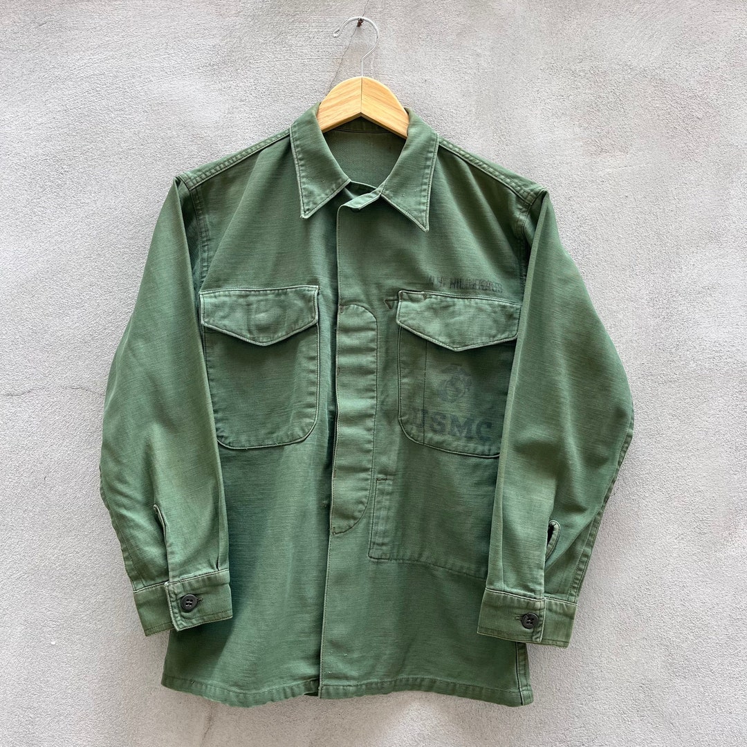 60s Military USMC P56 Button Down - Etsy