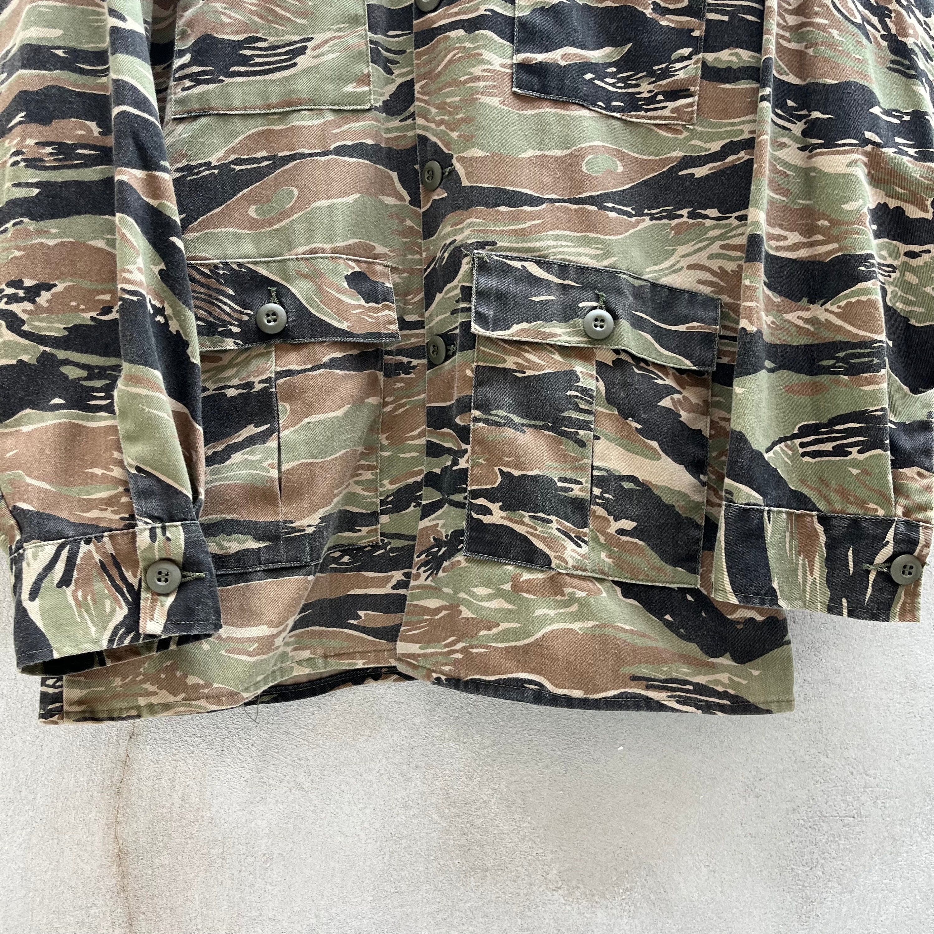 80's Tiger Stripe Civilian Military Button Down Field Shirt