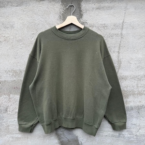 90&#39;s US Military Faded Olive Green Crewneck Sweatshirt