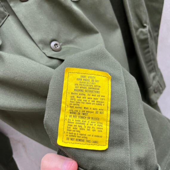 80s USAF Military Utility Fatigue Button Down Shi… - image 3