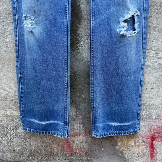 80's Lee Riders Thrashed & Repaired Denim Jeans - image 12