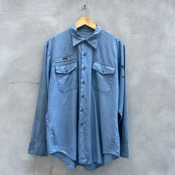 80’s USN Chambray Long Sleeve Button Down Shirt