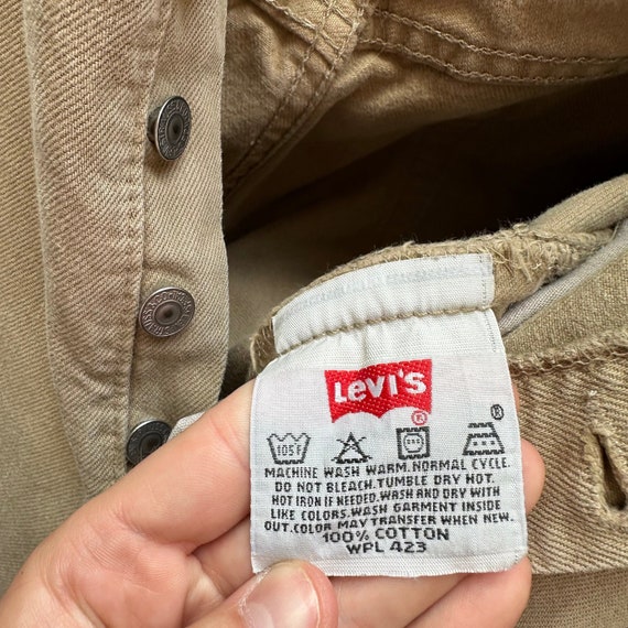 Vintage Levi's 501 Tan Denim Jeans - image 4