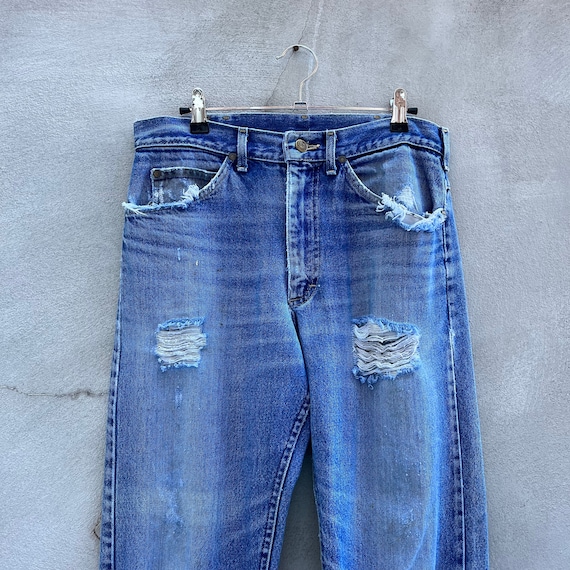 80’s Vintage Lee Riders Ripped Jeans - image 3