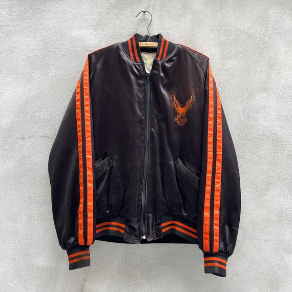 80's Harley Davidson Satin Jacket - Etsy