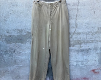 1960s US ARMY Khaki Cotton Twill Chinos | 33 X 30 | Ivy League