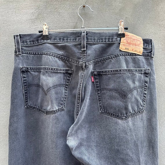 Vintage Levi's 501 Black Denim Jeans - image 8