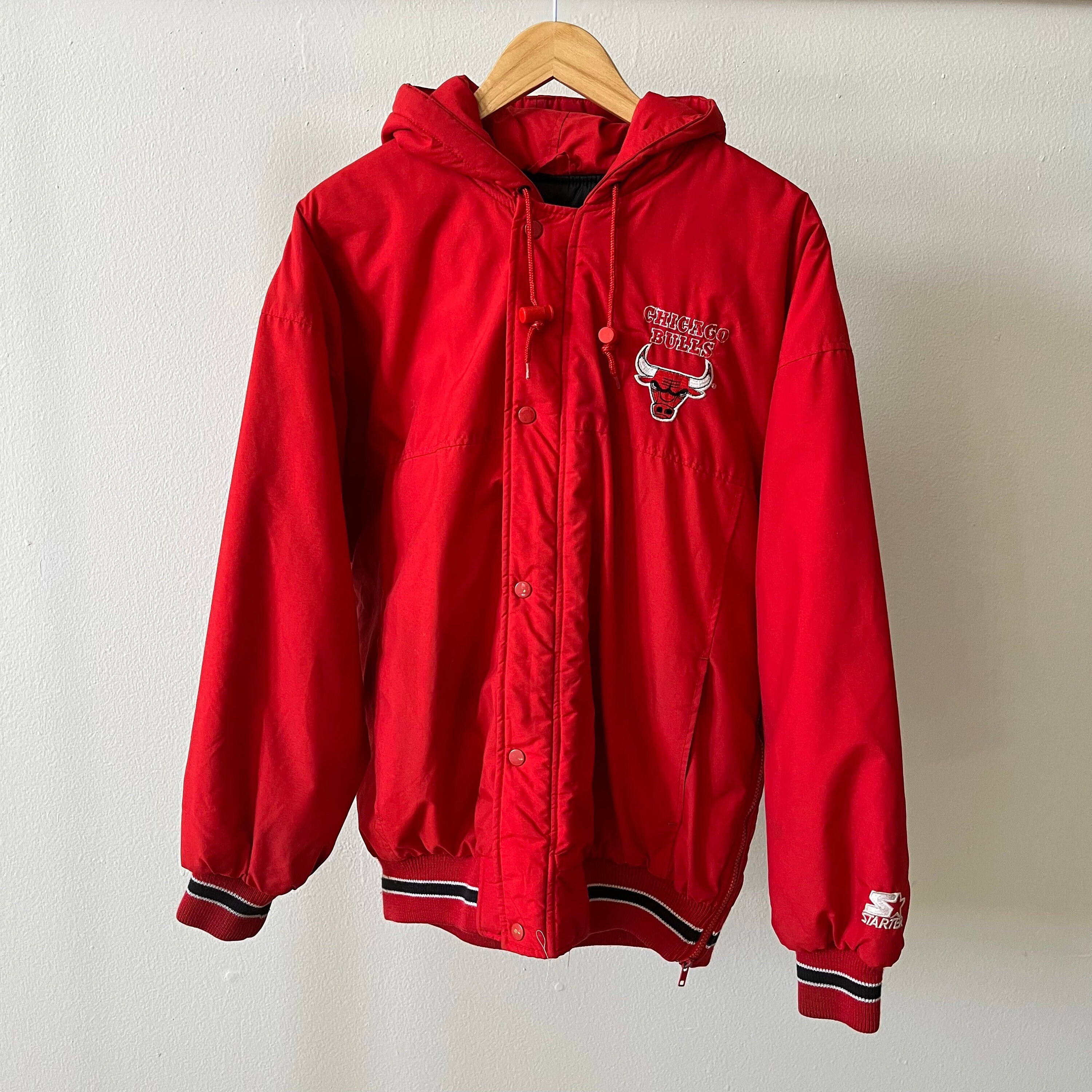 Vintage Starter NBA Chicago Bulls Pull Over Overhead Nylon Training Jacket  XL