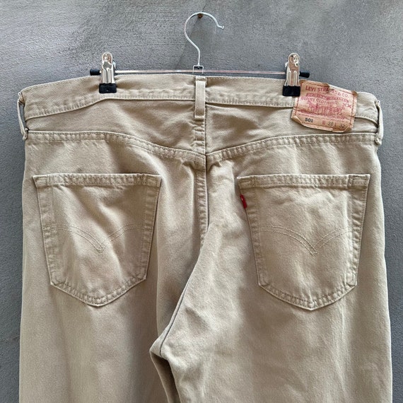 Vintage Levi's 501 Tan Denim Jeans - image 3