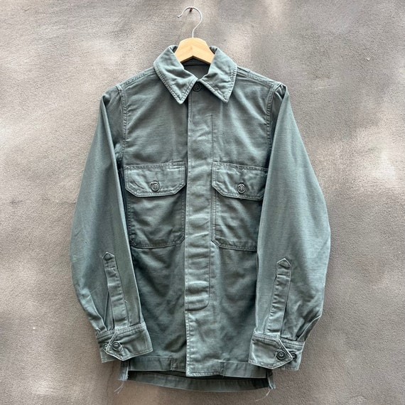 50’s Military Grey Fatigue Style Button Down