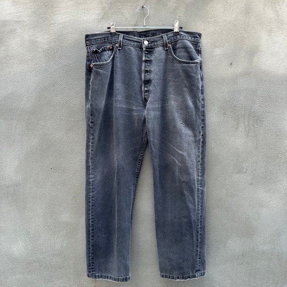 Vintage Levi's 501 Black Denim Jeans - image 1