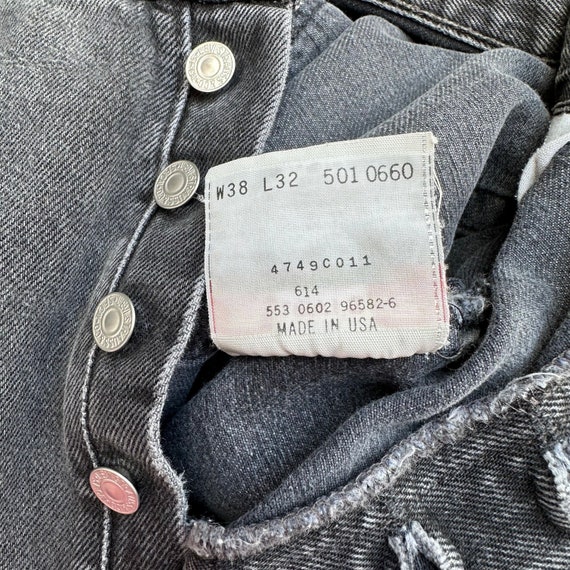 Vintage Levi's 501 Black Denim Jeans - image 4