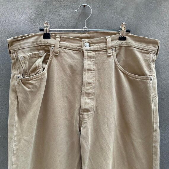 Vintage Levi's 501 Tan Denim Jeans - image 6