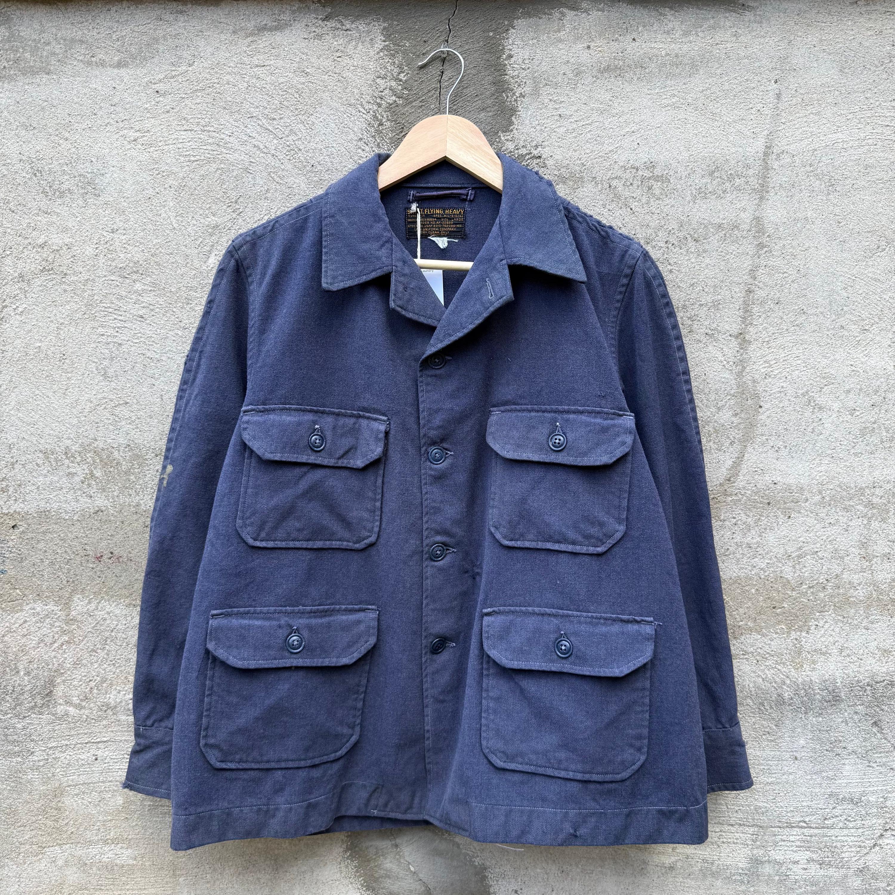 50s 米軍実物 A-1A フライングシャツ LARGE ネイビー　C926 50's USAF Military Heavy Flying Shirt A-1A Jacket - Etsy