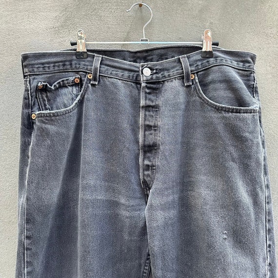 Vintage Levi's 501 Black Denim Jeans - image 7