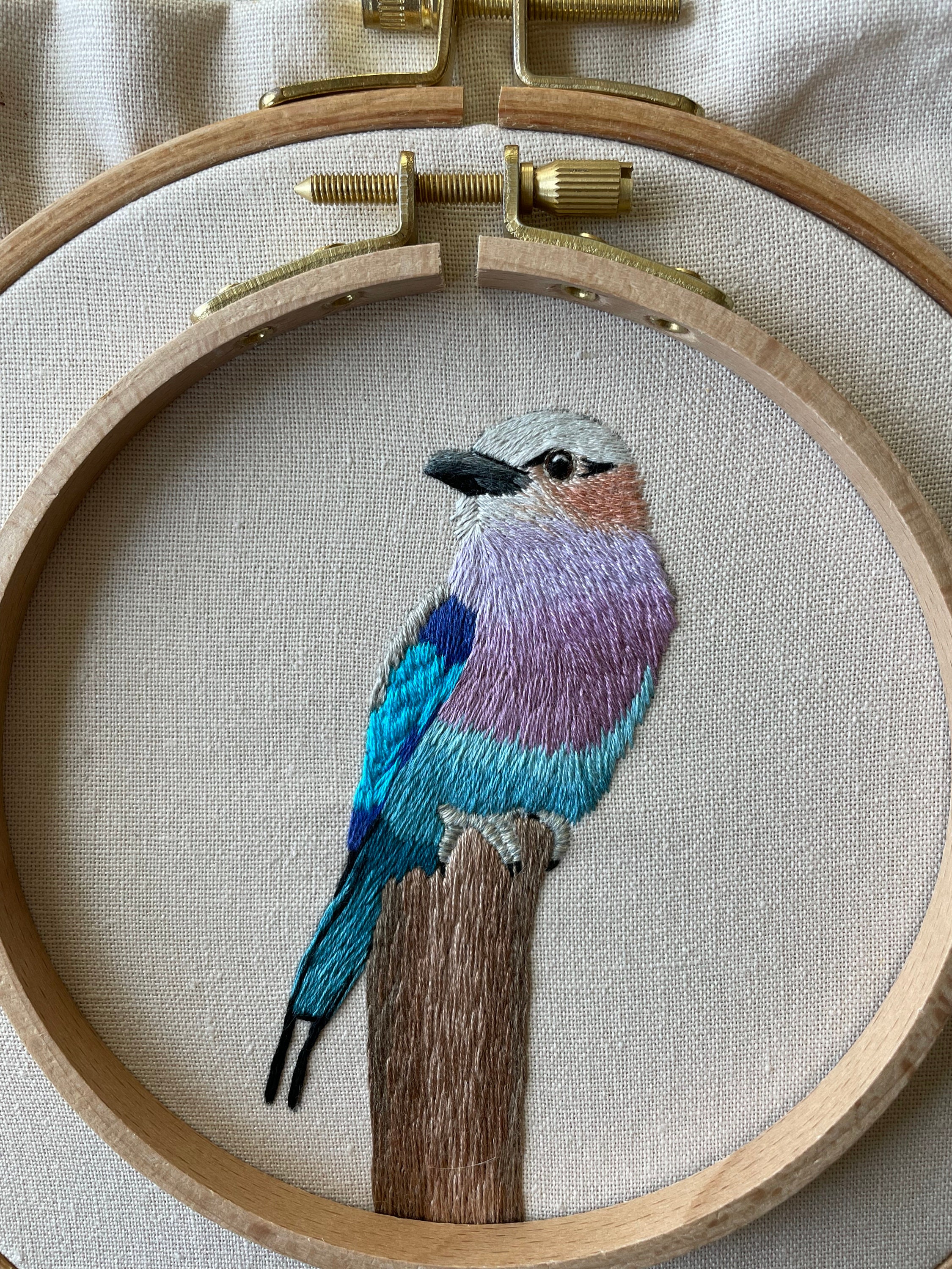 Bird Embroidery Pattern Thread Painting Tutorial Lilac - Etsy