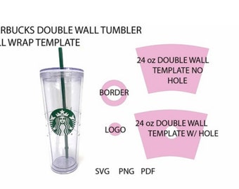 Full Wrap Template for 24 oz Double Wall