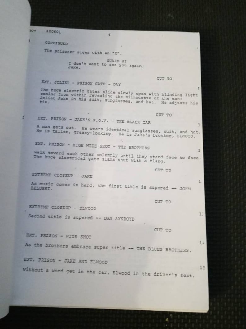 Original Production Full Length (1979) Blues Brother Movie Script. No ...