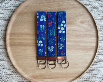 Handmade Blue Floral Cottagecore Keychain | Vintage Inspired Floral Keychain | Cute Key Holder |  Cute and Charming Floral Keychain