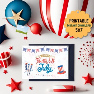 Fourth of July Card | Happy 4th of July Card | Instant Download | Printable