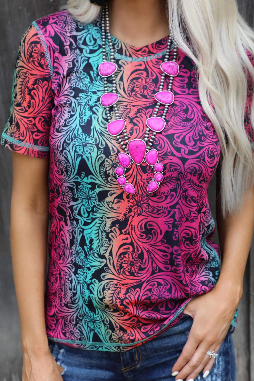 Pink And Blue Sparkly Top main image 0